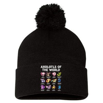 Axolotls Of The World Kawaii Types Of Axolotl Fish Pom Pom 12in Knit Beanie