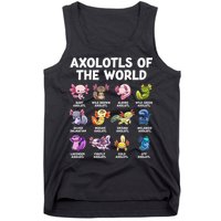 Axolotls Of The World Kawaii Types Of Axolotl Fish Tank Top
