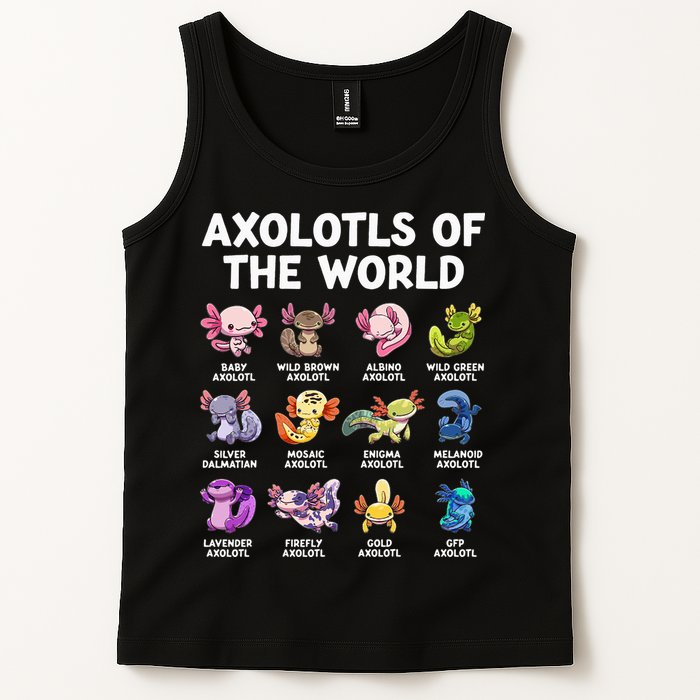 Axolotls Of The World Kawaii Types Of Axolotl Fish Tank Top