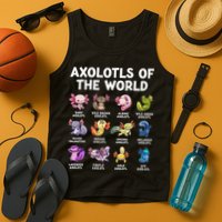 Axolotls Of The World Kawaii Types Of Axolotl Fish Tank Top