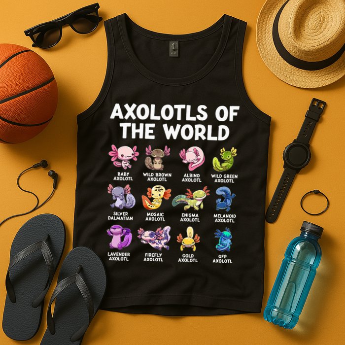 Axolotls Of The World Kawaii Types Of Axolotl Fish Tank Top