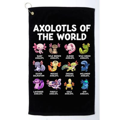 Axolotls Of The World Kawaii Types Of Axolotl Fish Golf Towel