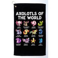 Axolotls Of The World Kawaii Types Of Axolotl Fish Golf Towel