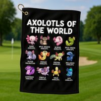 Axolotls Of The World Kawaii Types Of Axolotl Fish Golf Towel