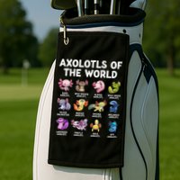 Axolotls Of The World Kawaii Types Of Axolotl Fish Golf Towel