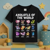 Axolotls Of The World Kawaii Types Of Axolotl Fish Toddler T-Shirt