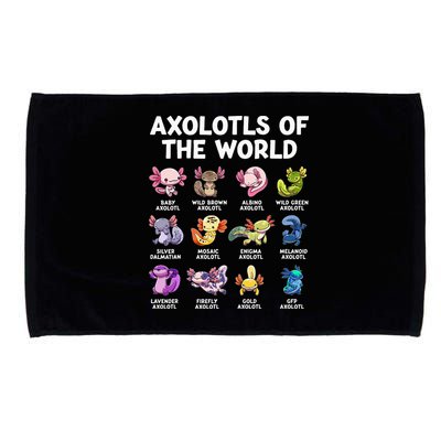 Axolotls Of The World Kawaii Types Of Axolotl Fish Microfiber Hand Towel