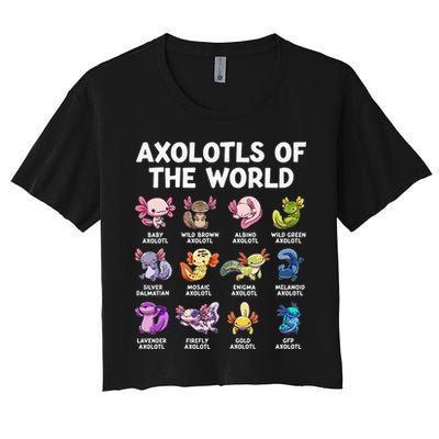Axolotls Of The World Kawaii Types Of Axolotl Fish Crop Top