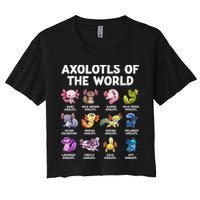 Axolotls Of The World Kawaii Types Of Axolotl Fish Crop Top