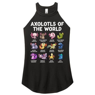 Axolotls Of The World Kawaii Types Of Axolotl Fish Women's Perfect Tri Rocker Tank