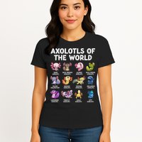 Axolotls Of The World Kawaii Types Of Axolotl Fish Womens T-Shirt