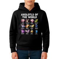 Axolotls Of The World Kawaii Types Of Axolotl Fish Kids Hoodie