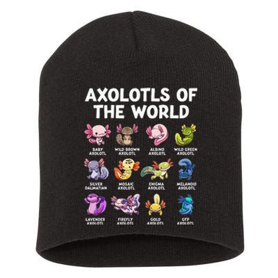 Axolotls Of The World Kawaii Types Of Axolotl Fish Short Acrylic Beanie