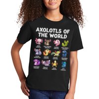 Axolotls Of The World Kawaii Types Of Axolotl Fish Kids T-Shirt
