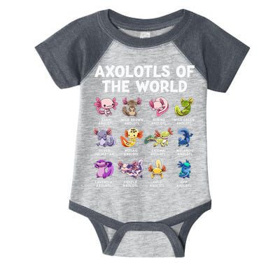 Axolotls Of The World Kawaii Types Of Axolotl Fish Infant Baby Jersey Bodysuit