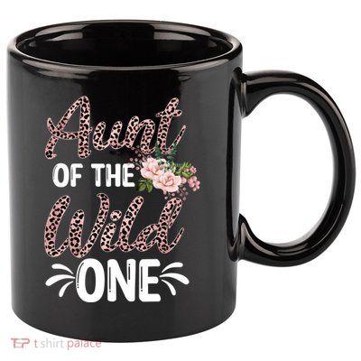 Aunt Of The Wild One Gift Zoo Themed 1st Birthday Auntie Gift 11oz C Handle Ceramic Mug