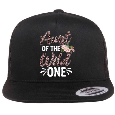 Aunt Of The Wild One Gift Zoo Themed 1st Birthday Auntie Gift Flatbill Hat