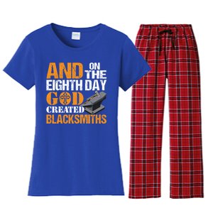 And On The Eighth Day God Created Blacksmiths Farrier Forger Gift Women's Flannel Pajama Set