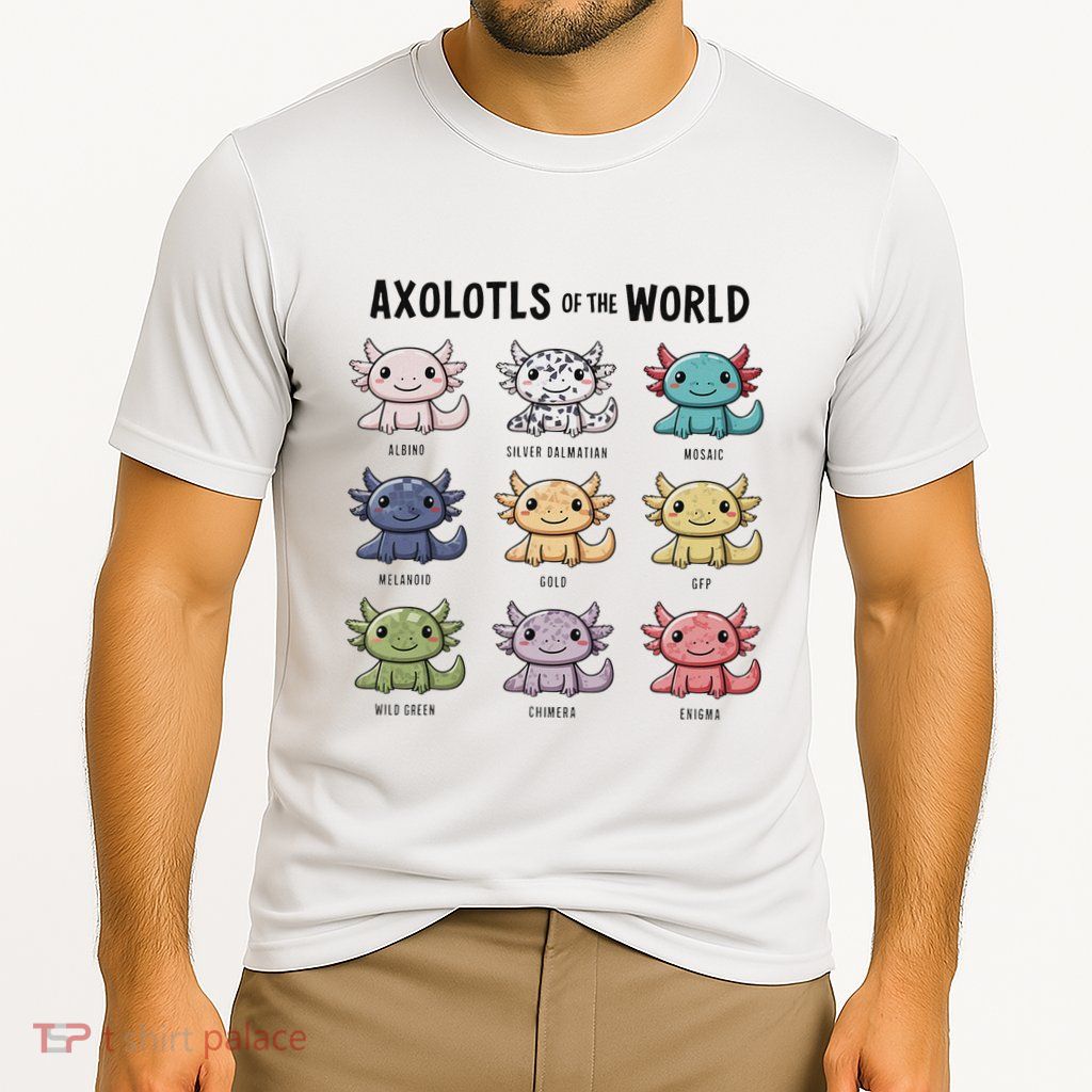 Axolotls Of The World Adorable Cartoon Design Cooling Performance Crew T-Shirt