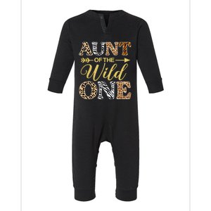 Aunt Of The Wild One Gift Zoo Themed 1st Birthday Party Gift Infant Fleece One Piece