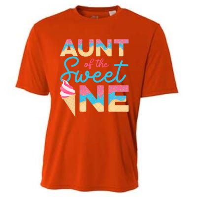 Aunt Of The Sweet One Ice Cream 1st First Family Birthday Cool Gift Cooling Performance Crew T-Shirt