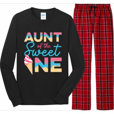 Aunt Of The Sweet One Ice Cream 1st First Family Birthday Cool Gift Long Sleeve Pajama Set