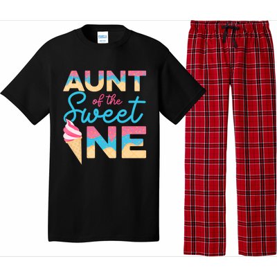 Aunt Of The Sweet One Ice Cream 1st First Family Birthday Cool Gift Pajama Set