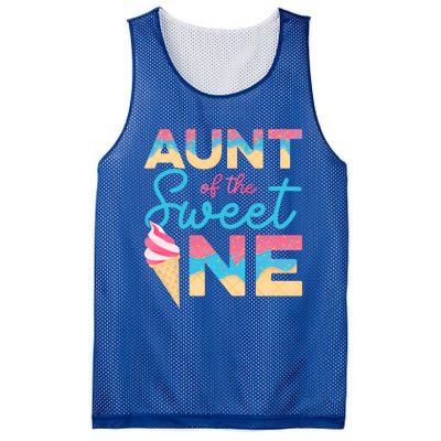 Aunt Of The Sweet One Ice Cream 1st First Family Birthday Cool Gift Mesh Reversible Basketball Jersey Tank