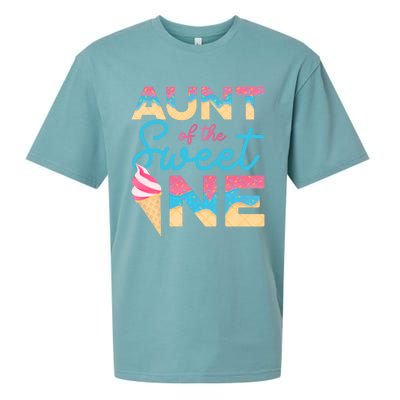 Aunt Of The Sweet One Ice Cream 1st First Family Birthday Cool Gift Sueded Cloud Jersey T-Shirt