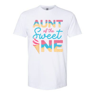 Aunt Of The Sweet One Ice Cream 1st First Family Birthday Cool Gift Softstyle CVC T-Shirt