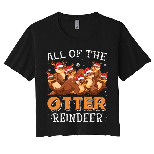 All Of The Otter Reindeer Christmas Funny Cute Gift Crop Top
