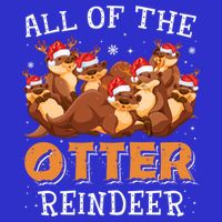 All Of The Otter Reindeer Christmas Funny Cute Gift 16 in Basic Backpack