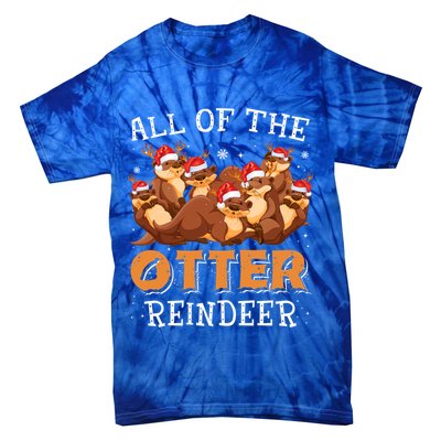 All Of The Otter Reindeer Christmas Funny Cute Gift Tie-Dye T-Shirt