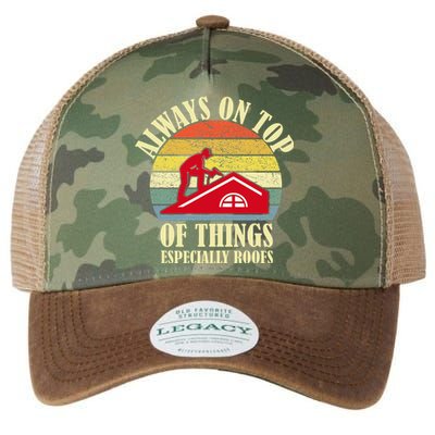 Always On Top Of Things Especially Roofs Roofer Legacy Tie Dye Trucker Hat