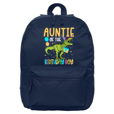 Auntie Of The Birthday Boy Family Matching Dinosaur Squad 16 in Basic Backpack