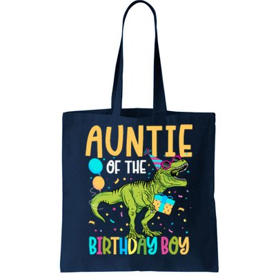 Auntie Of The Birthday Boy Family Matching Dinosaur Squad Tote Bag