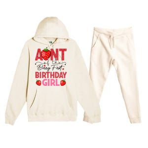 Aunt Of The Berry First Birthday Gifts Sweet Strawberry Premium Hooded Sweatsuit Set