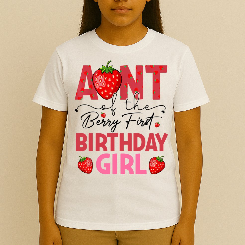 Aunt Of The Berry First Birthday Gifts Sweet Strawberry T-Shirt