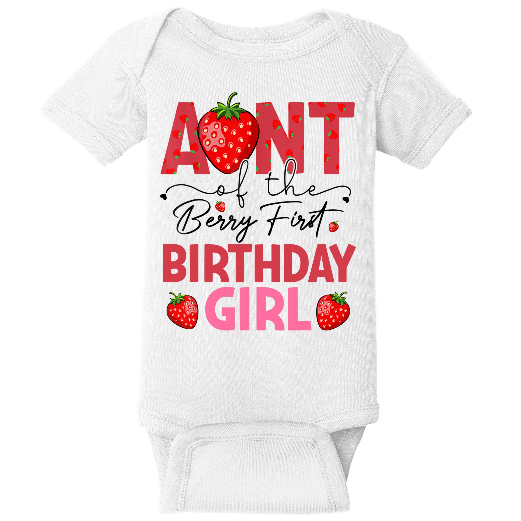 Aunt Of The Berry First Birthday Gifts Sweet Strawberry Baby Bodysuit