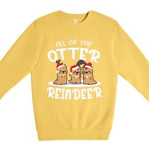 All Of The Otter Reindeer Christmas Otter Lover Cute Gift Premium Crewneck Sweatshirt