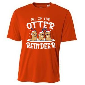 All Of The Otter Reindeer Christmas Otter Lover Cute Gift Cooling Performance Crew T-Shirt