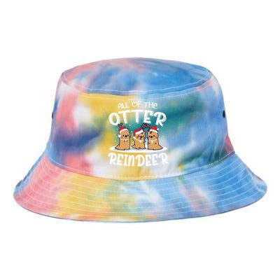 All Of The Otter Reindeer Christmas Otter Lover Cute Gift Tie Dye Newport Bucket Hat