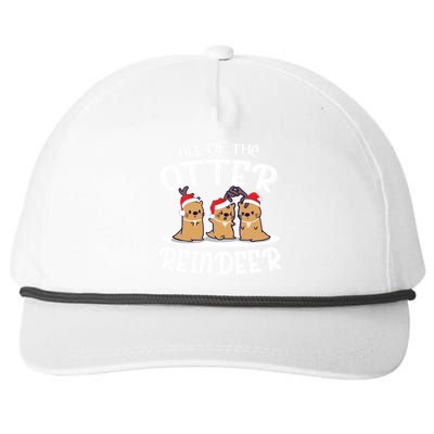 All Of The Otter Reindeer Christmas Otter Lover Cute Gift Snapback Five-Panel Rope Hat