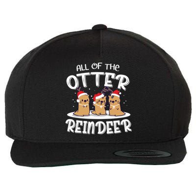 All Of The Otter Reindeer Christmas Otter Lover Cute Gift Wool Snapback Cap