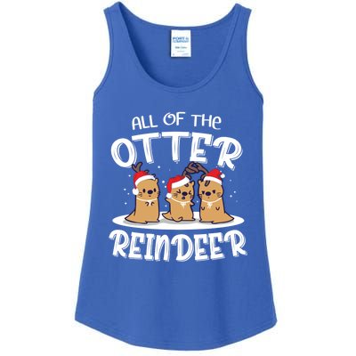 All Of The Otter Reindeer Christmas Otter Lover Cute Gift Ladies Essential Tank