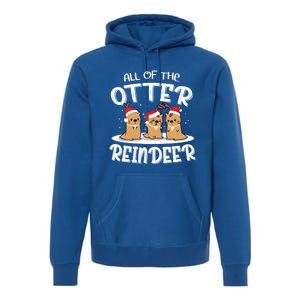 All Of The Otter Reindeer Christmas Otter Lover Cute Gift Premium Hoodie