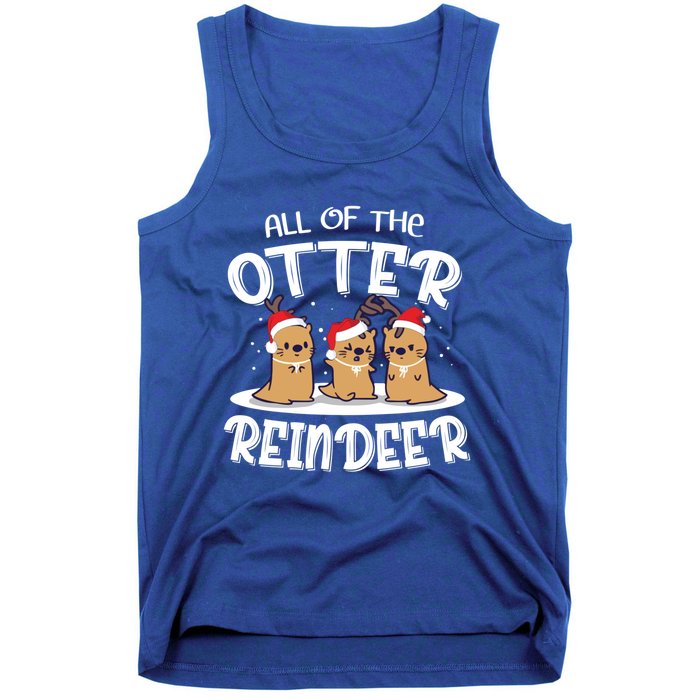 All Of The Otter Reindeer Christmas Otter Lover Cute Gift Tank Top