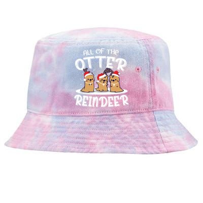 All Of The Otter Reindeer Christmas Otter Lover Cute Gift Tie-Dyed Bucket Hat