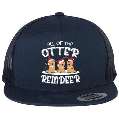 All Of The Otter Reindeer Christmas Otter Lover Cute Gift Flat Bill Trucker Hat