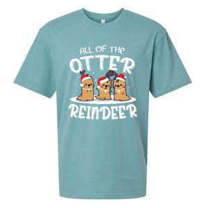 All Of The Otter Reindeer Christmas Otter Lover Cute Gift Sueded Cloud Jersey T-Shirt